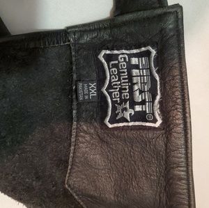 XXL black leather motorcycle chaps